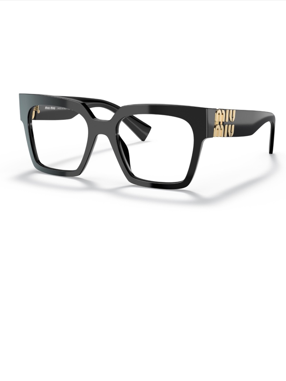 Miu Miu Square Gold Logo Eyeglasses VMU 04U